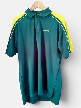 OREGON DUCKS MEDIUM MEN’S Green and Yellow Oregon Athletic Polo Shirt